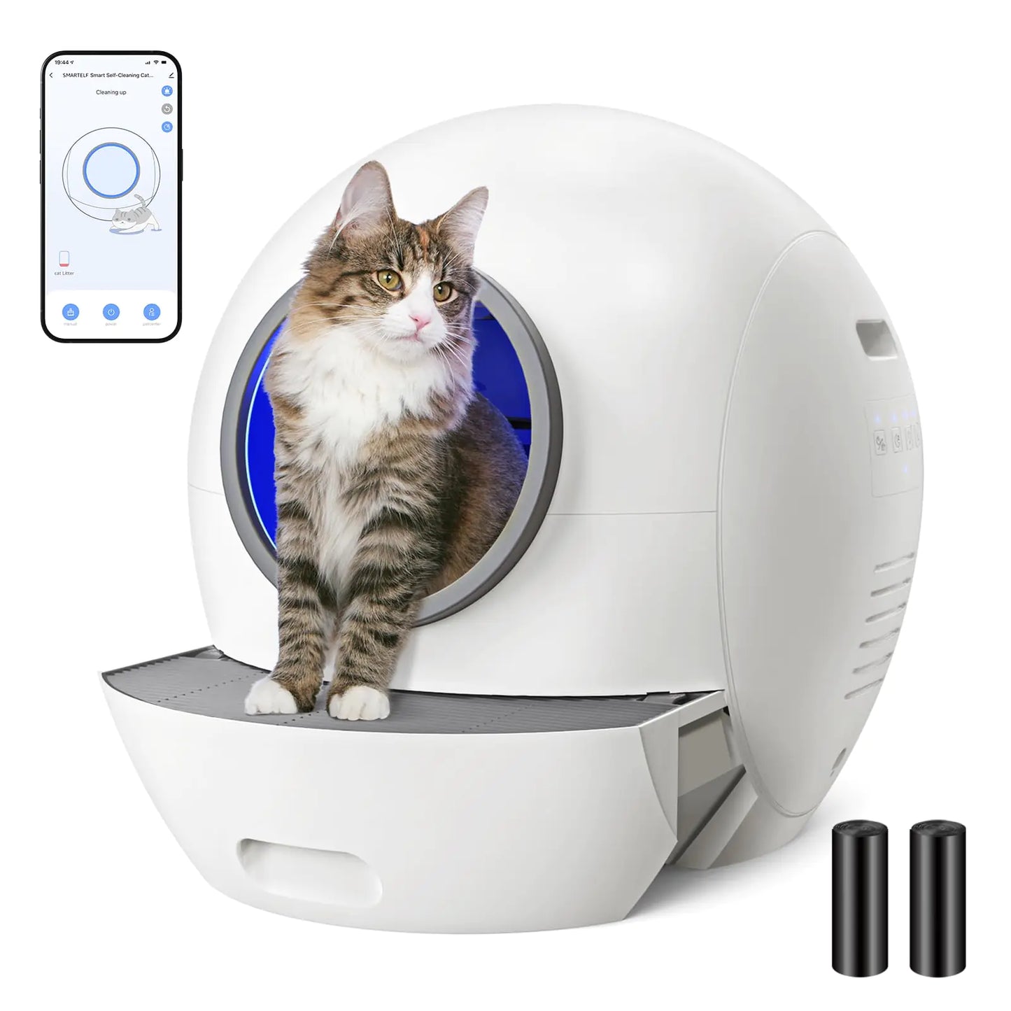Self-Cleaning Litter Box SMARTELF Automatic Cat Litter Box Extra Large Litter Box for Multiple Cats Smart cat Litter Box Anti Pinch Kitty Litter Box