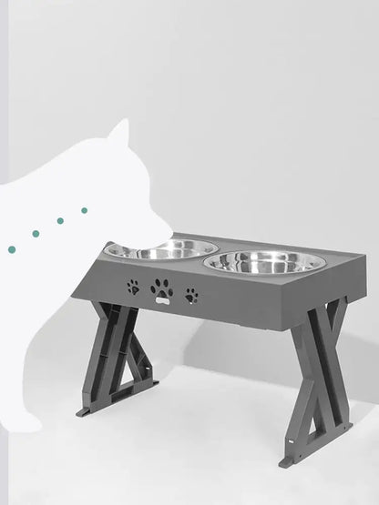 Stainless Steel Double Bowl for Slow Feeding